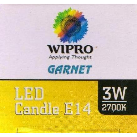wipro Garnet 3W Frosted Candle LED Bulb |Warm White (2700K)|E14 Base|For Chandeliers & Decorative Lights|4Kv Surge Protection |440V High Voltage Protection |Energy Efficient |Pack Of 4