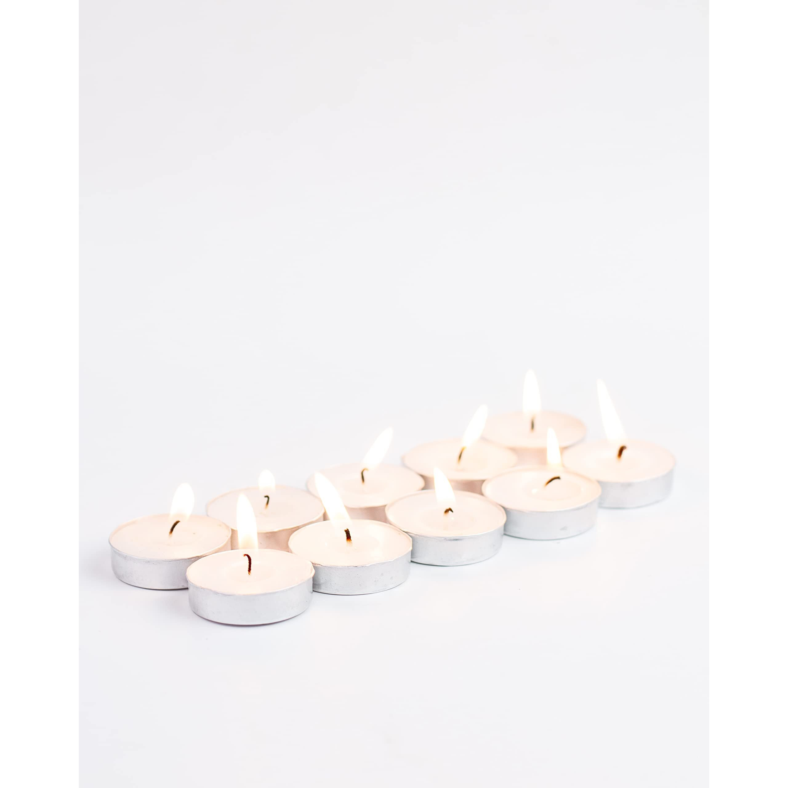 AuraDecor 3 Hour Burning Time Unscented Tealight Candle Pack of 10 || Unscented Candle || Tealight Candle || Cups Tealight Candle. (Unscented)