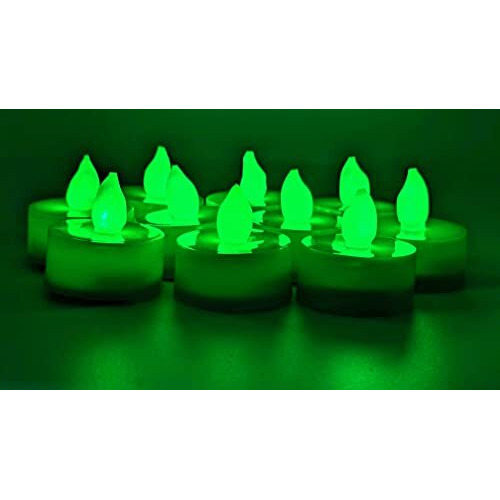 Casa Illuminate 12 Pcs Flameless and Smokeless Decorative Crystal Candles Transparent Acrylic Led Tea Light Candle for Decoration (12 Pieces, Yellow, 5 cm x 3.2 cm)