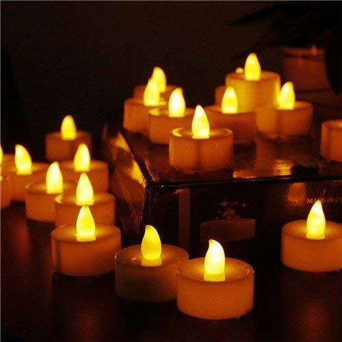 Casa Illuminate Led Tealight Candles for Home Decoration Set of 30 pcs  Decorative Plastic, Battery Operated, Flameless & Smokeless Birthday Lights, Tea & Candle Light Dinner Lamps (3cm x 3cm)