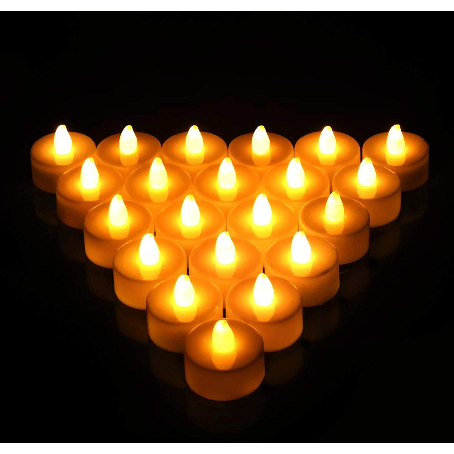 Casa Illuminate Led Tea Light Candles for Home Decoration Set of 20 pcs  Decorative Flameless & Smokeless Birthday Lights, Battery Operated Tea & Candle Lights Dinner Lamps (Warm White, 3cmx3cm)