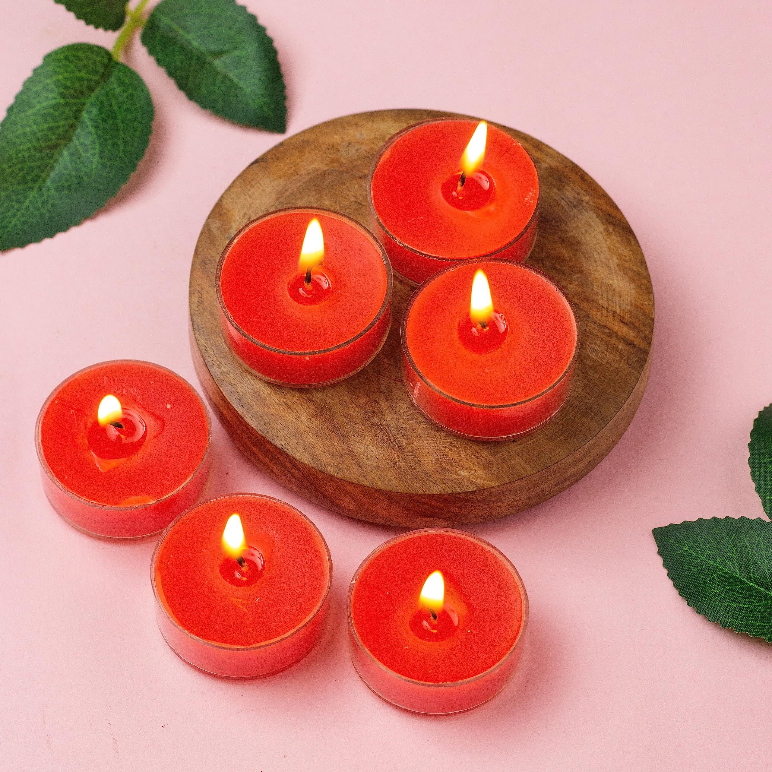 AuraDecor Scented Soy Wax Acrylic Tealight Candle, Organic Luxury Aroma, Aromatic/Aromatherapy Candle || Burning Time upto 4 hours (Juicy Lychee, Pack of 12 Tealights)