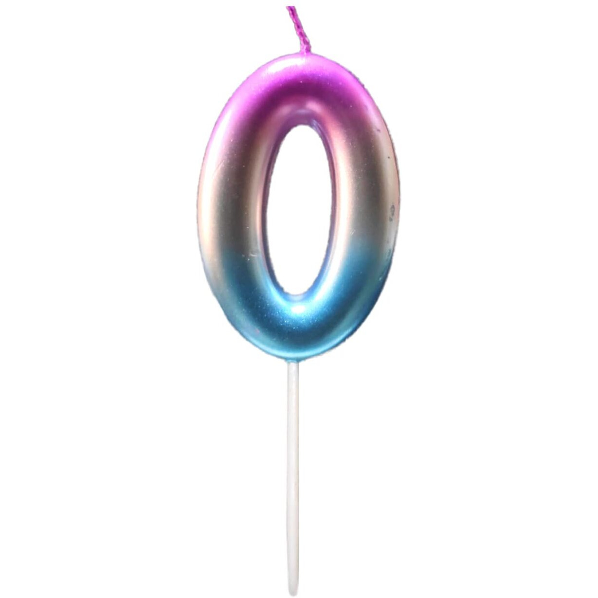 Party Decorz Number 0 Candle | Zero Number Candle | Number 0 Ombre Multicolor Candle for Birthday,Anniversary, Surprise Party Cake Decoration Candle