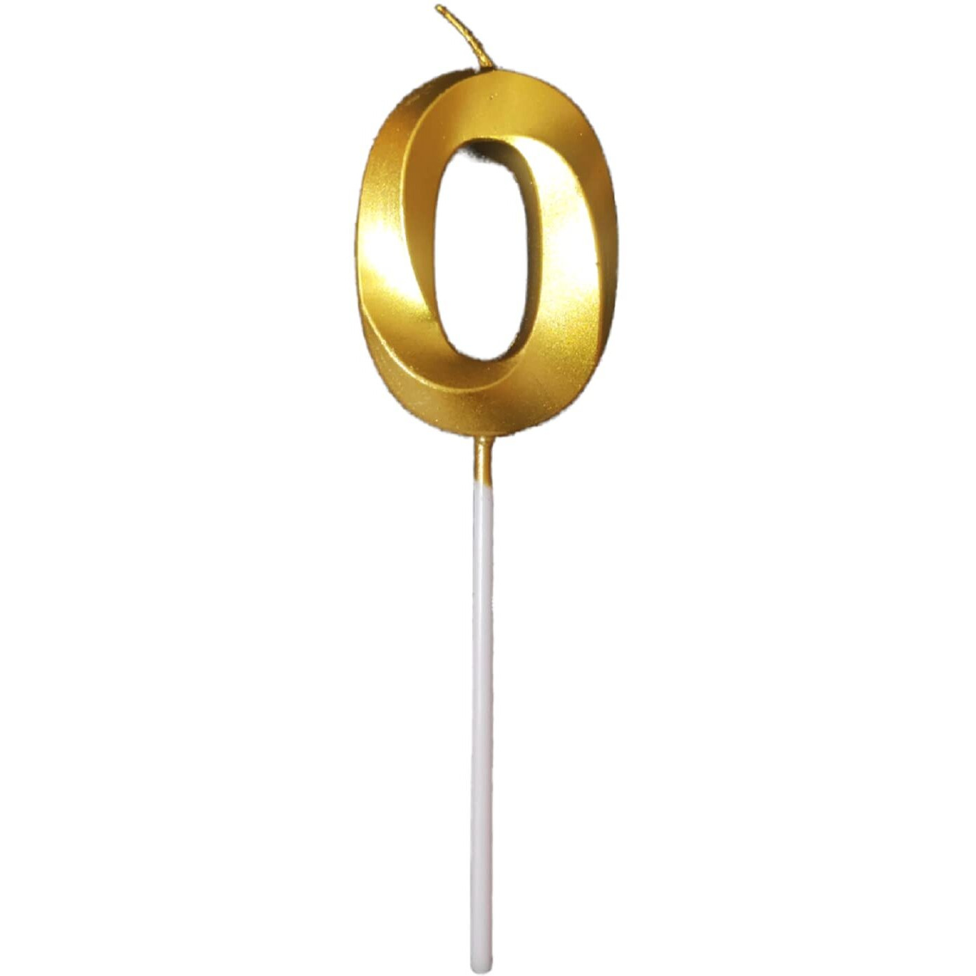 Party Decorz Number 0 Gold Candle | Zero Number Candle |Number 0 Metallic Gold Candle for Birthday,Anniversary, Surprise Party Cake Decoration Candle