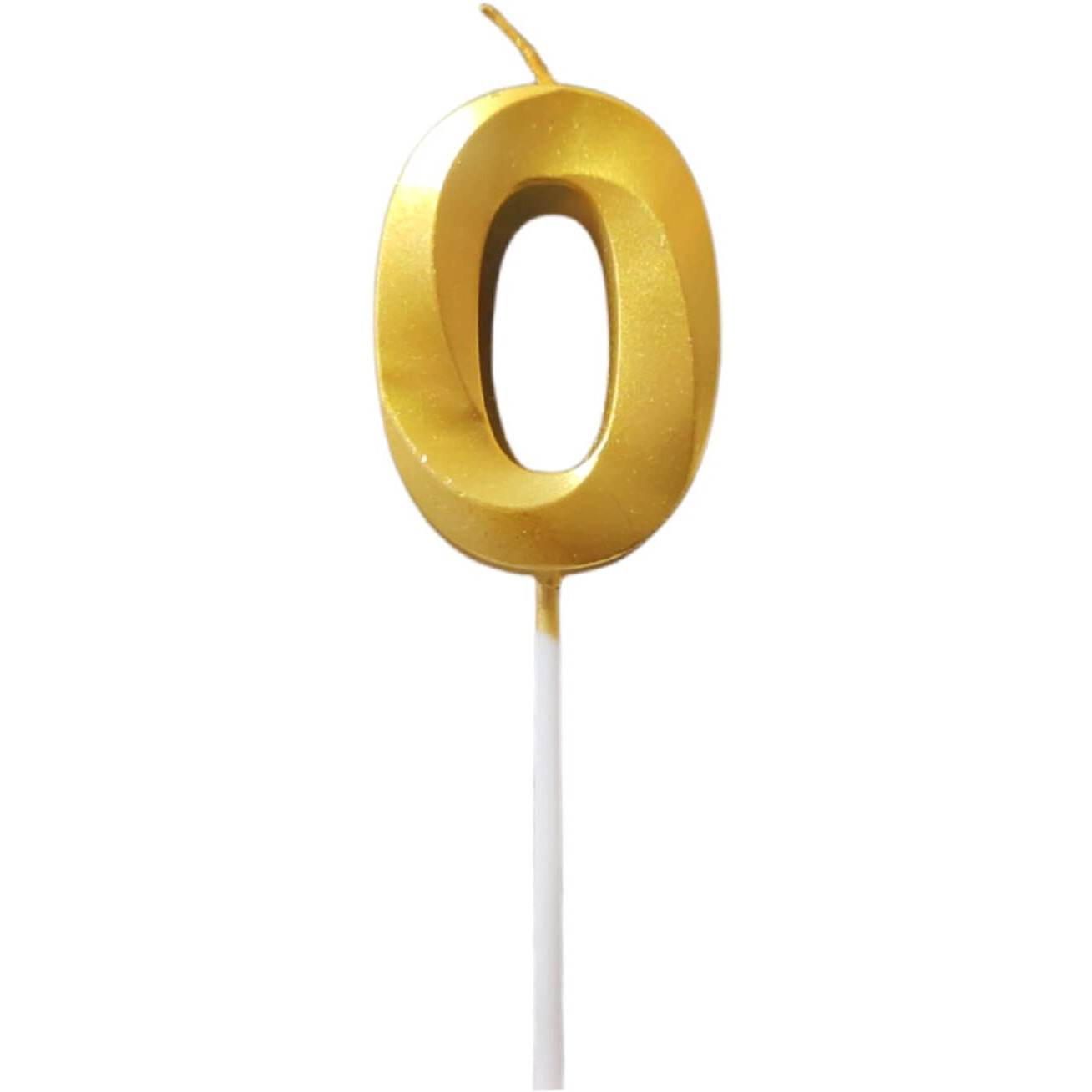 Party Decorz Number 0 Gold Candle | Zero Number Candle |Number 0 Metallic Gold Candle for Birthday,Anniversary, Surprise Party Cake Decoration Candle