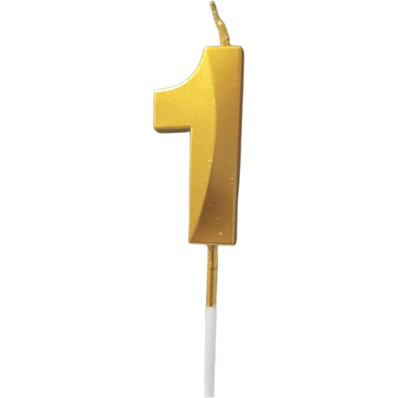 Party Decorz Number 1 Gold Candle | One Number Candle |Number 1 Metallic Gold Candle for Birthday,Anniversary, Surprise Party Cake Decoration Candle