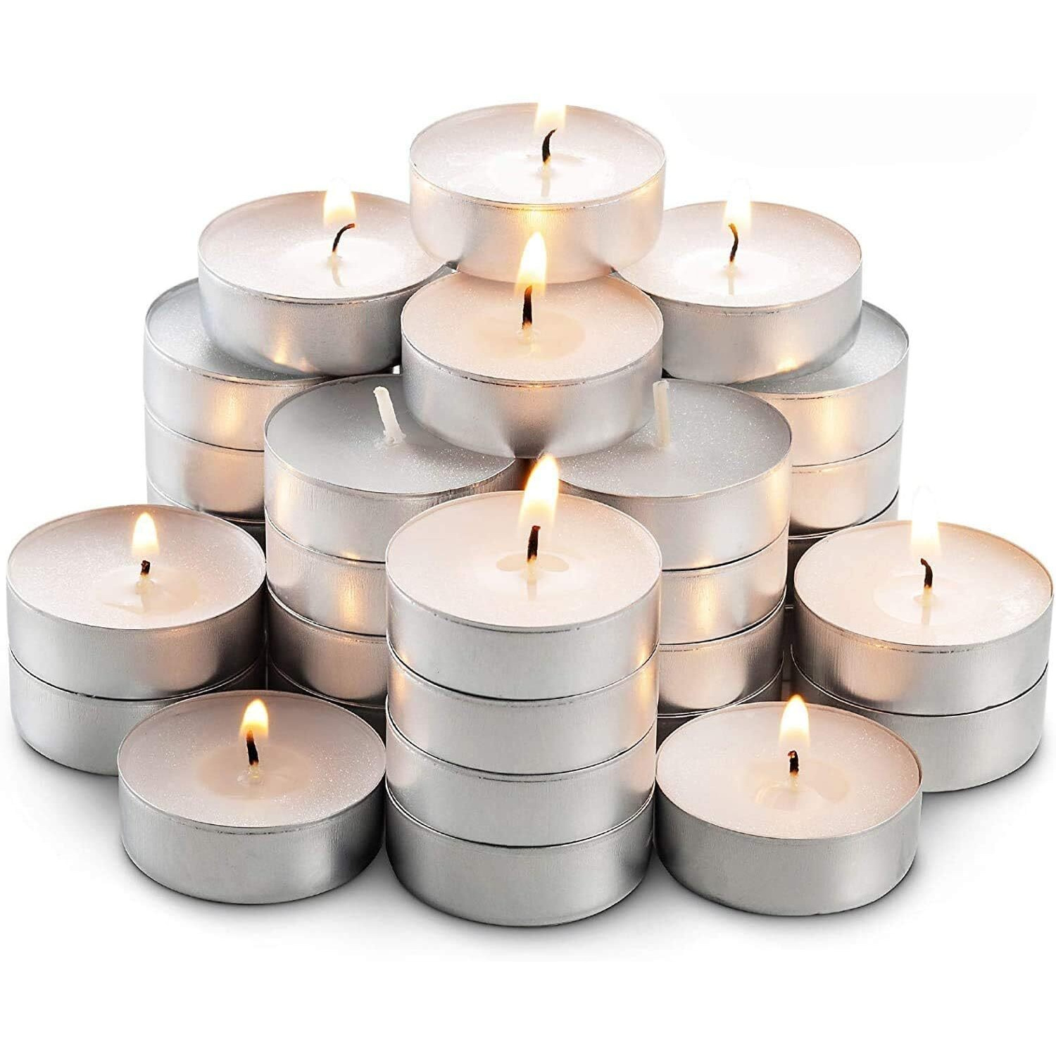 Ein Sof 50 pcs Tea Lights Candles for Home Dcor  2 hrs of Burning Time White Non Scented Wax Tealight with Long Wick, Candle Light Dinner Birthday Decoration & Bedroom Diffuser t Lamp