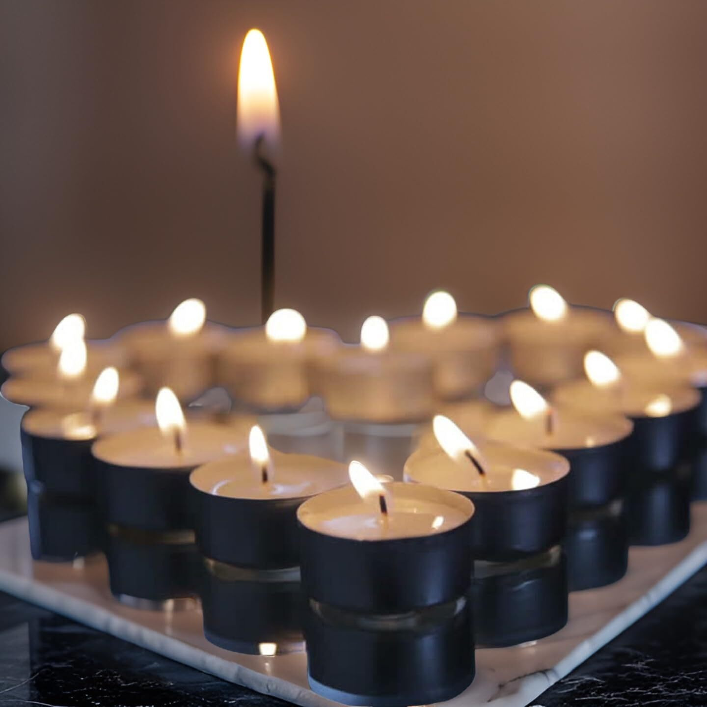 Ein Sof 50 pcs Tea Lights Candles for Home Dcor  2 hrs of Burning Time White Non Scented Wax Tealight with Long Wick, Candle Light Dinner Birthday Decoration & Bedroom Diffuser t Lamp
