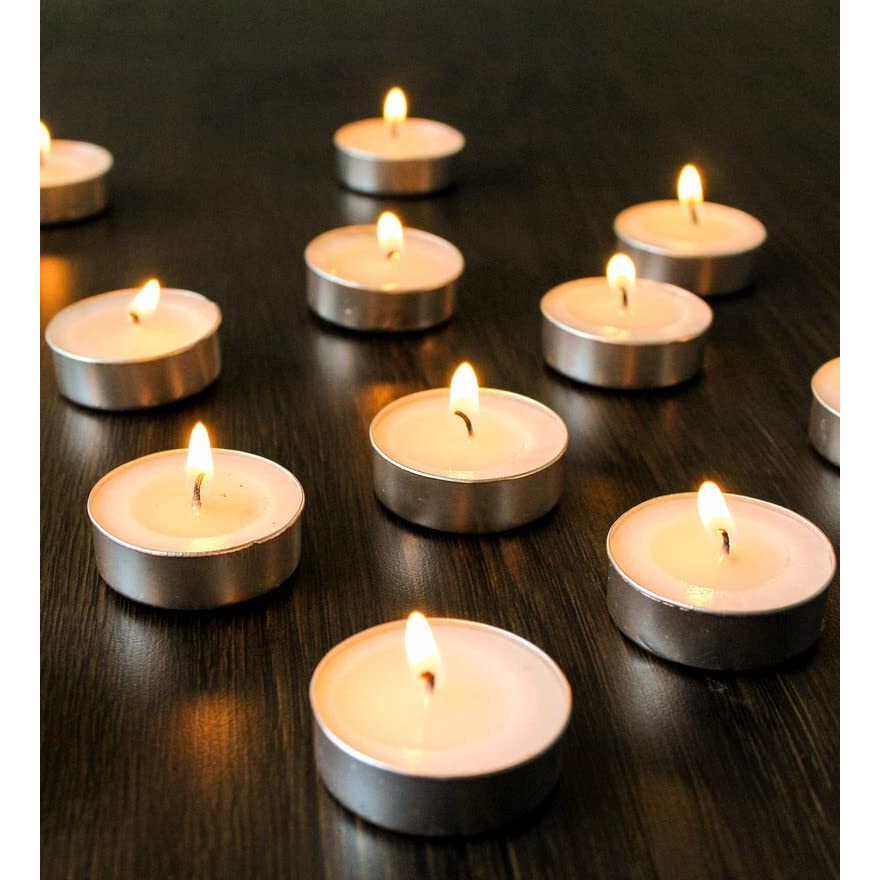 Auradecor Pack of 250 Tealight Candle, Unscented Smokeless Burning Time 2.5 Hour to 3 Hour ,Wax