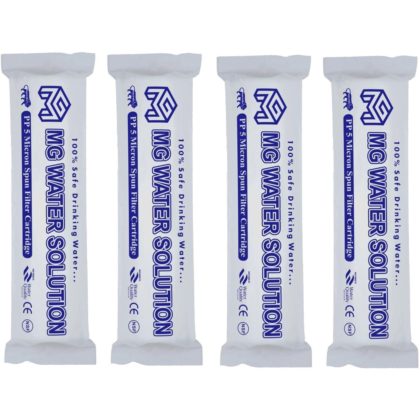 MG WATER SOLUTION PP5 Micron Filter Candle/Spun Cartridge 10 Inch Pre-Filter Candle, Comptabilte for All Type RO Water Purifiers (Pack of 4)