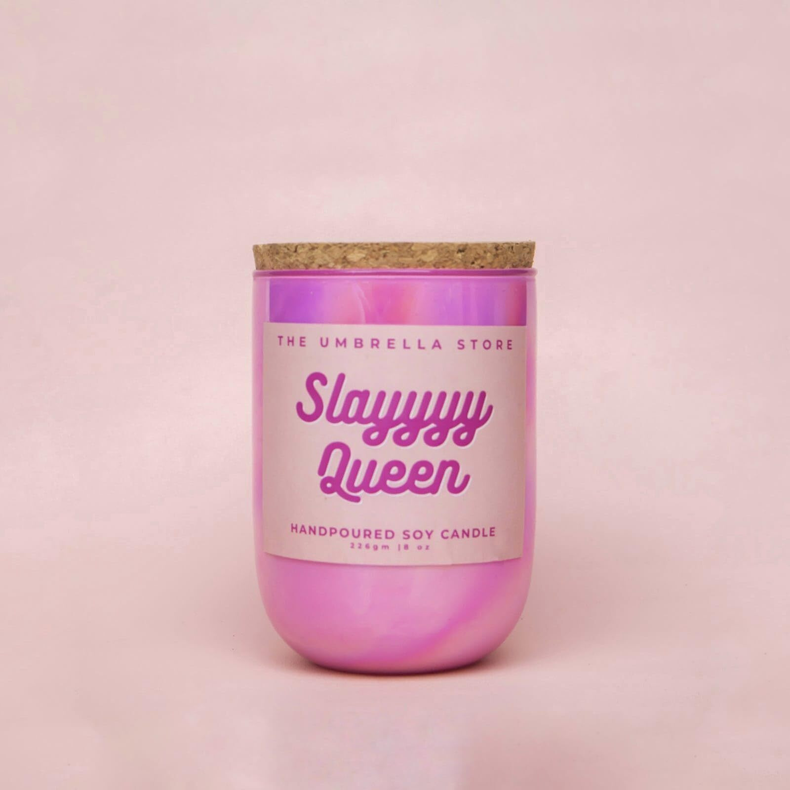 THE UMBRELLA STORE Slayyy Queen Scented Candle, Soy Wax Scented Candle with Wooden Wick, Citrus and Woody Fragrance Blend