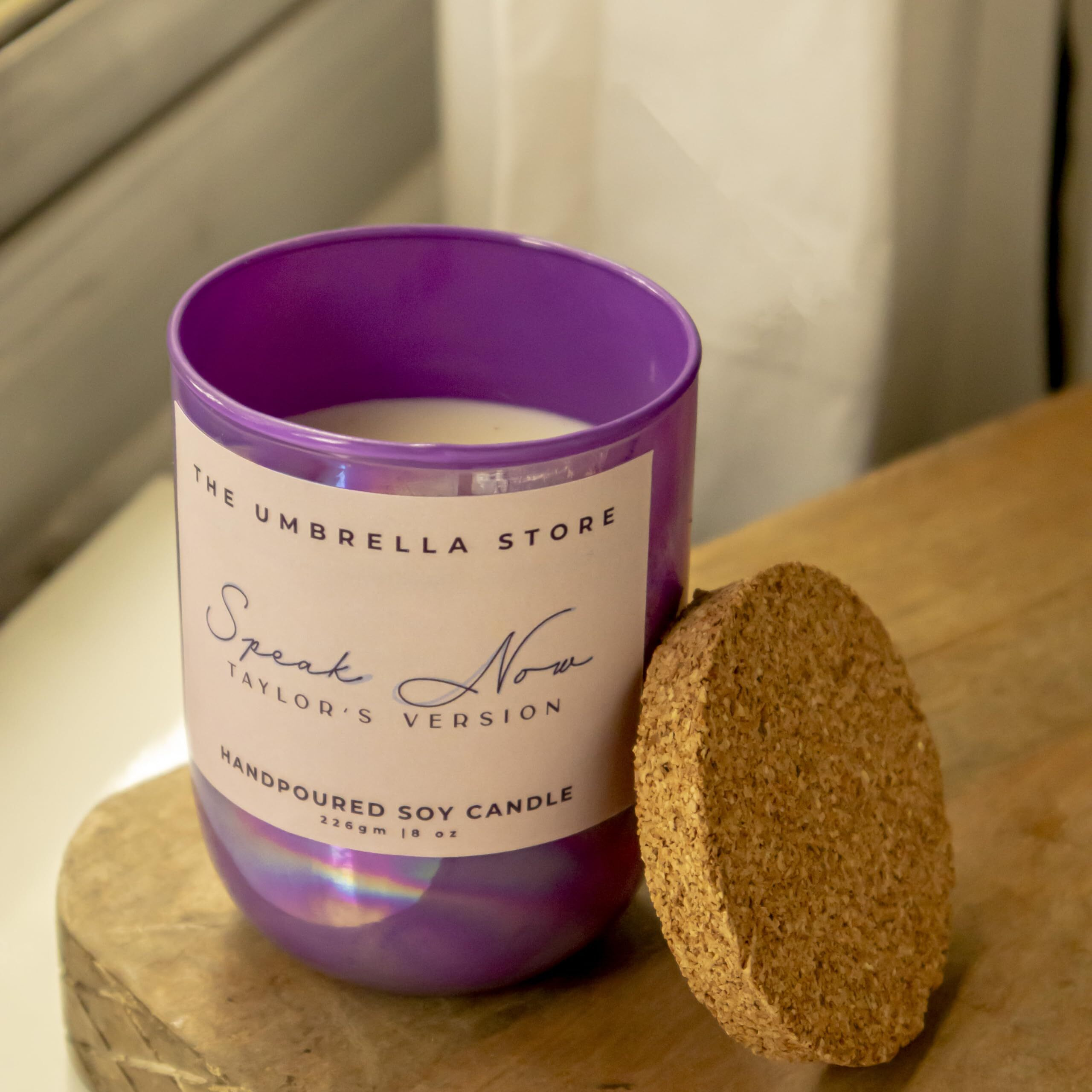 THE UMBRELLA STORE Scented Candle, Speak Now Inspired Candle, Candle for Aromatherapy, Soy Wax Candle with Wooden Wick (Speak Now)