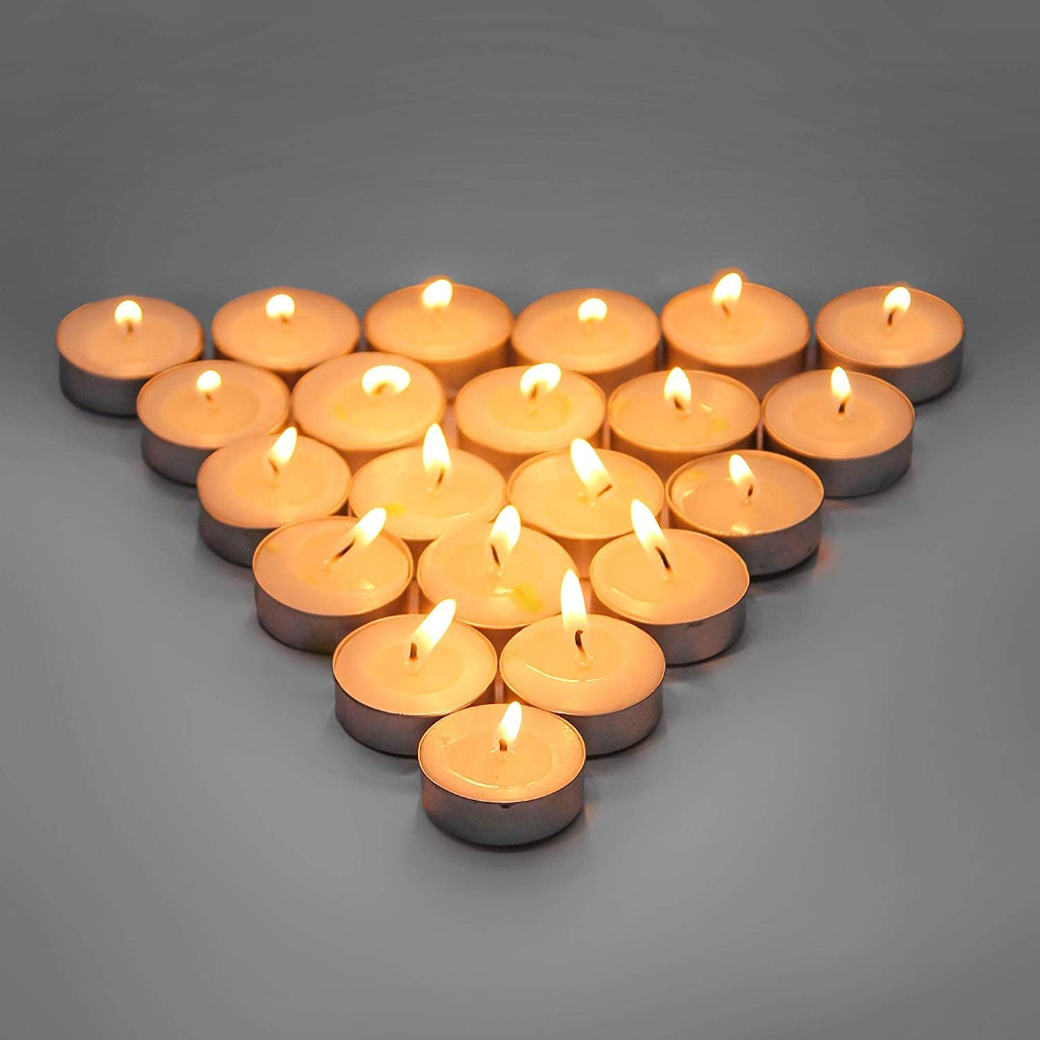 Casa Illuminated White Paraffin Wax Tea Light Candles, 50 Pcs Tealight, Home Decoration & Candle Light Dinner Gift Set