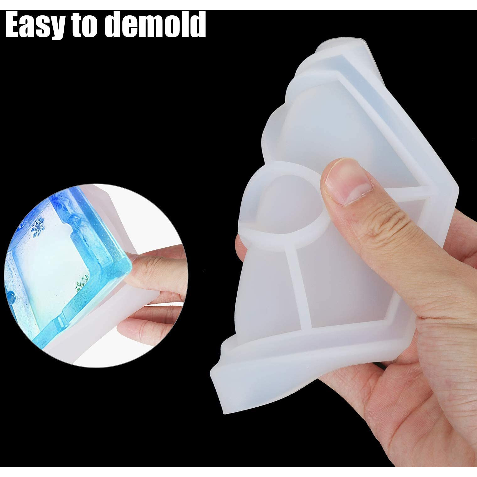 HASTHIP 20 PCS Resin Moulds Silicone,Epoxy Casting Moulds Ashtray,Pen Holder,Flower Pot,Coaster,Pendants,Candle Molds,Candle Holders Sticks,Droppers for Resin DIY Craft
