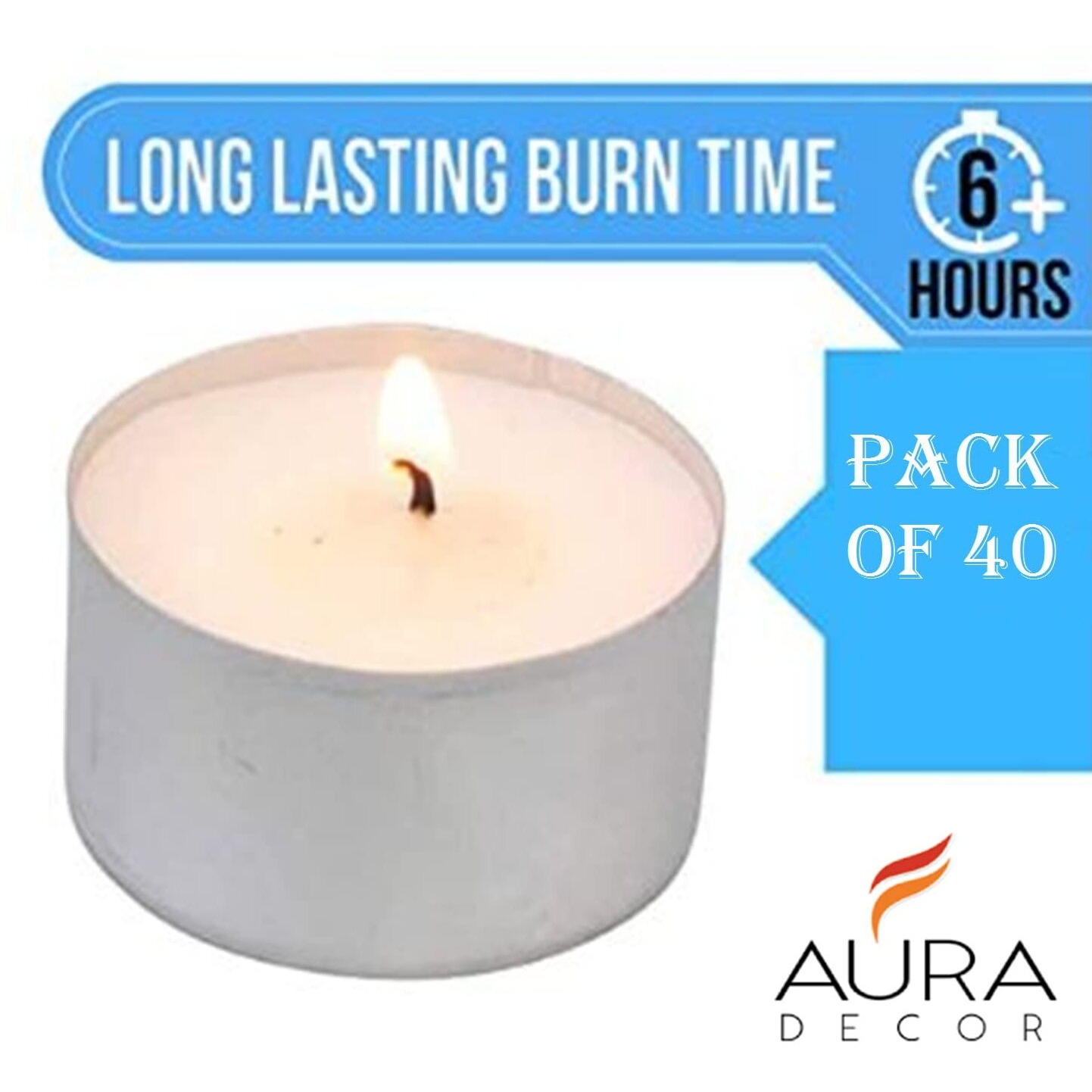 Long Time Burning Unscented Tealight Candle Burn Time 6-7 Hours with Free Car Freshener|| Candle || Tealight || Unscented || Festival Candle. (Pack of 40)