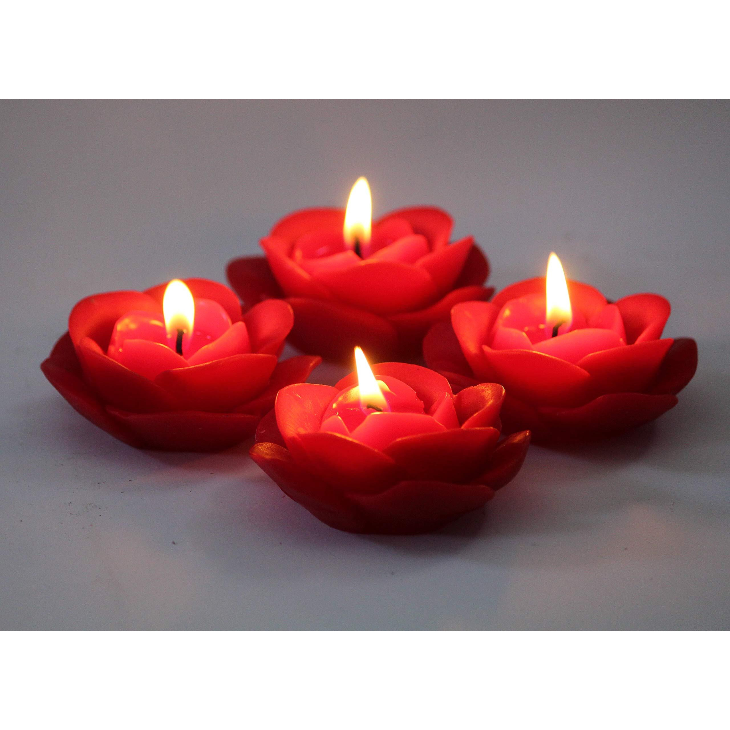 Shraddha Creation Floating Rose Decorative Wax Candle, Pack of 25, Rose