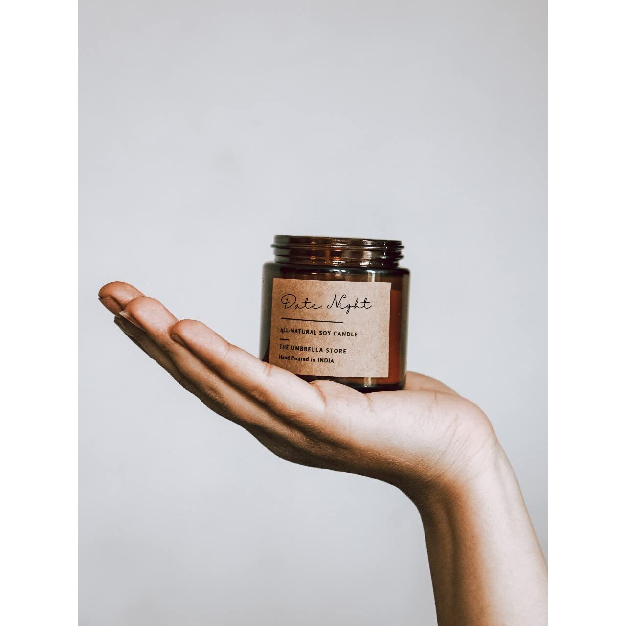 THE UMBRELLA STORE Date Night Scented Candle Date Night Fragrance Hand Poured Soy Wax Candle Gift (Pack of 1, 100 Grms)