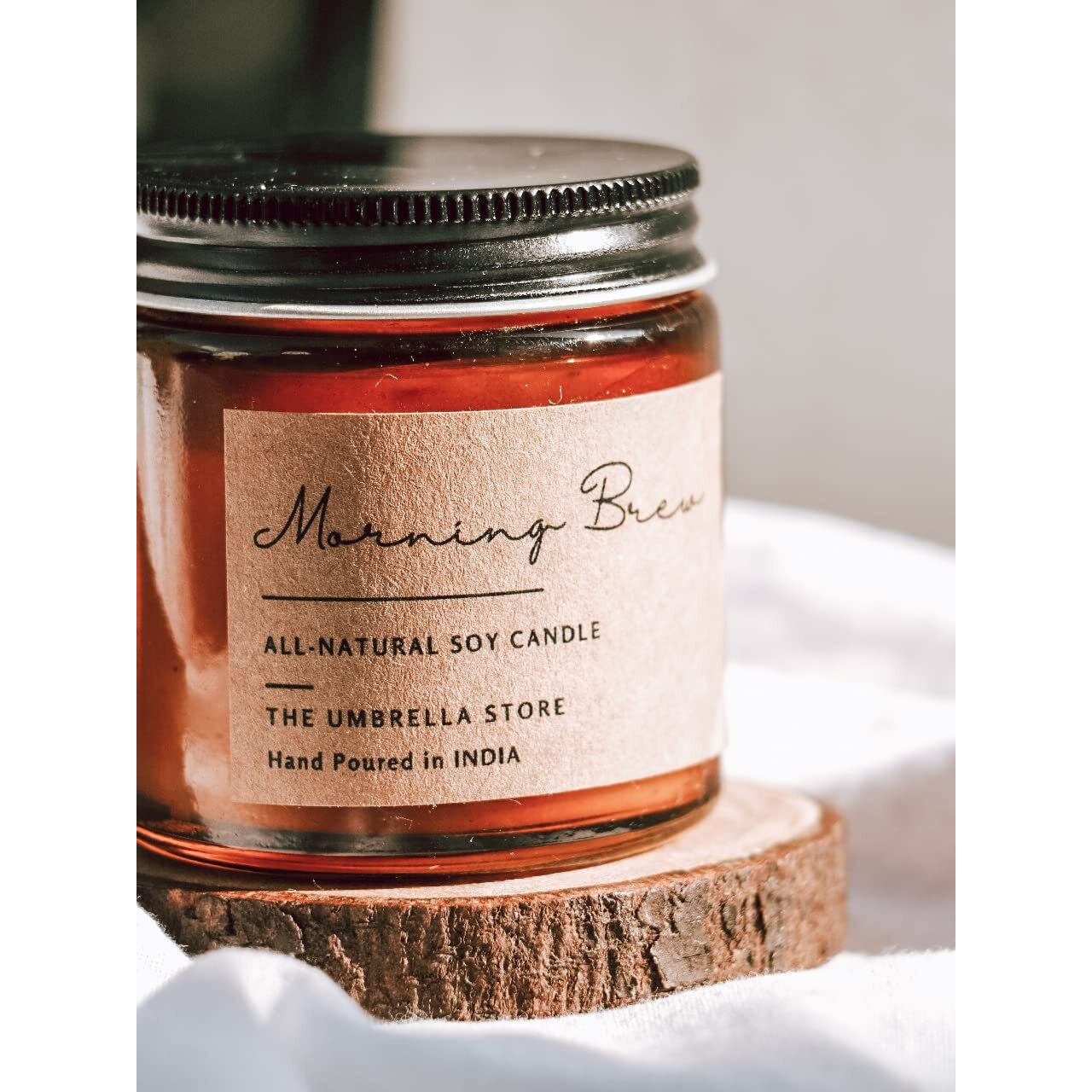 THE UMBRELLA STORE Morning Brew Scented Candle, Coffee Scented Candle,Glass Jar Wax Candle, Coffee Fragrance Upto 15 Hours, Best Gift (Pack of 1)