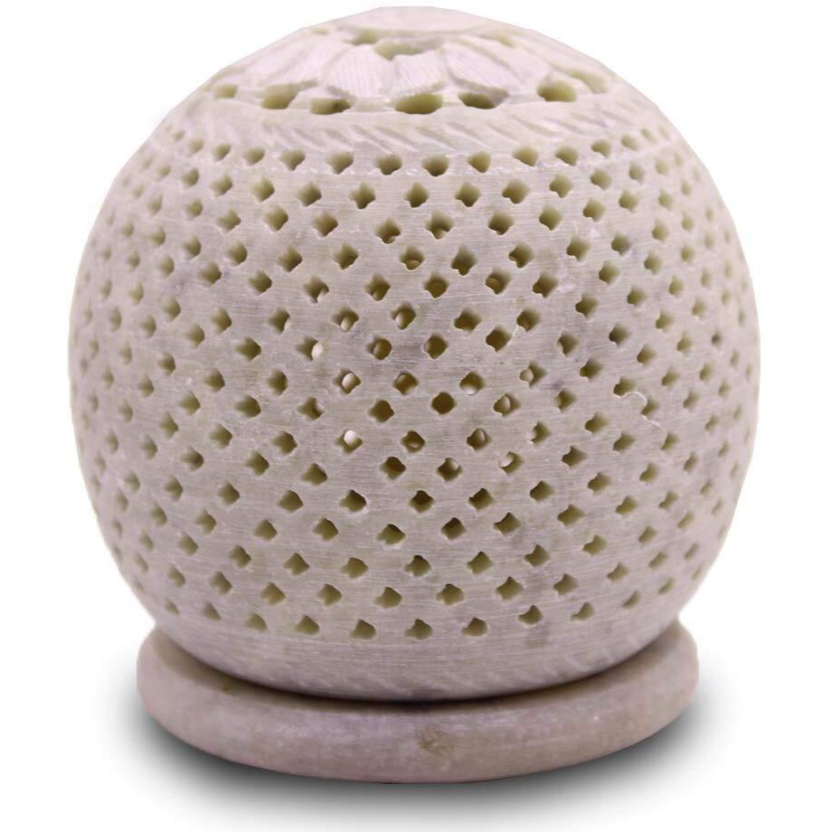 KC KULLICRAFT Marble Soapstone Round Tea Light Candle Holder - Perfect Handmade for Gifting.Decorative Home and Office Decor. (Free 1 Candle Tea light)