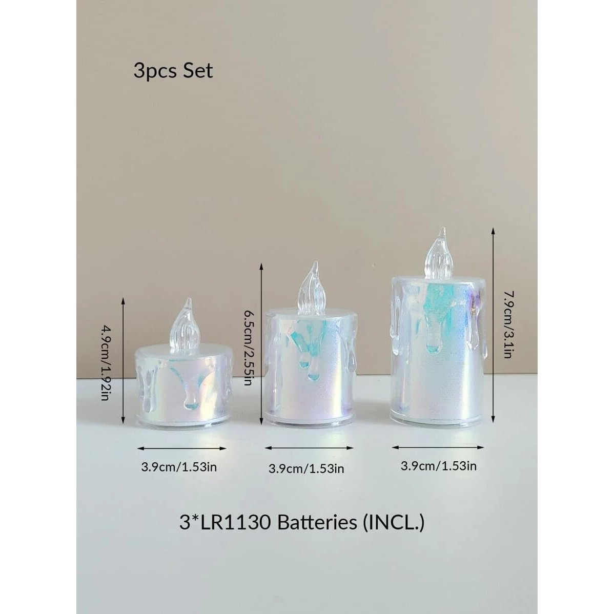 SATYAM KRAFT 12 Pcs Flameless and Smokeless Decorative Candles Acrylic Led Tea Light Candle Perfect for Home Decor, Birthday Decoration (Transparent) (Rainbow Color)