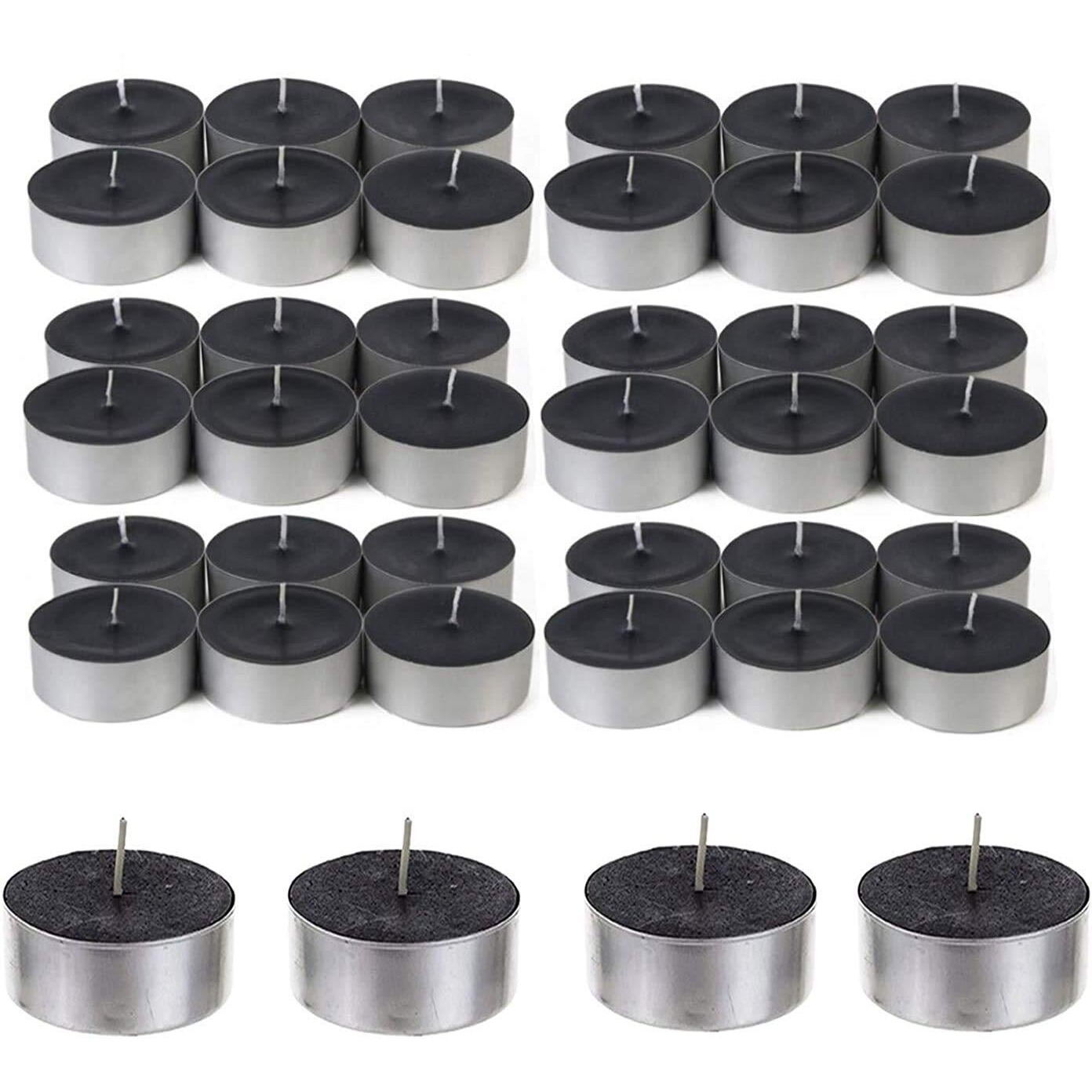 Luces Smokeless Scented 40 Black Tealight t-lite Floating Candle for Decoretion