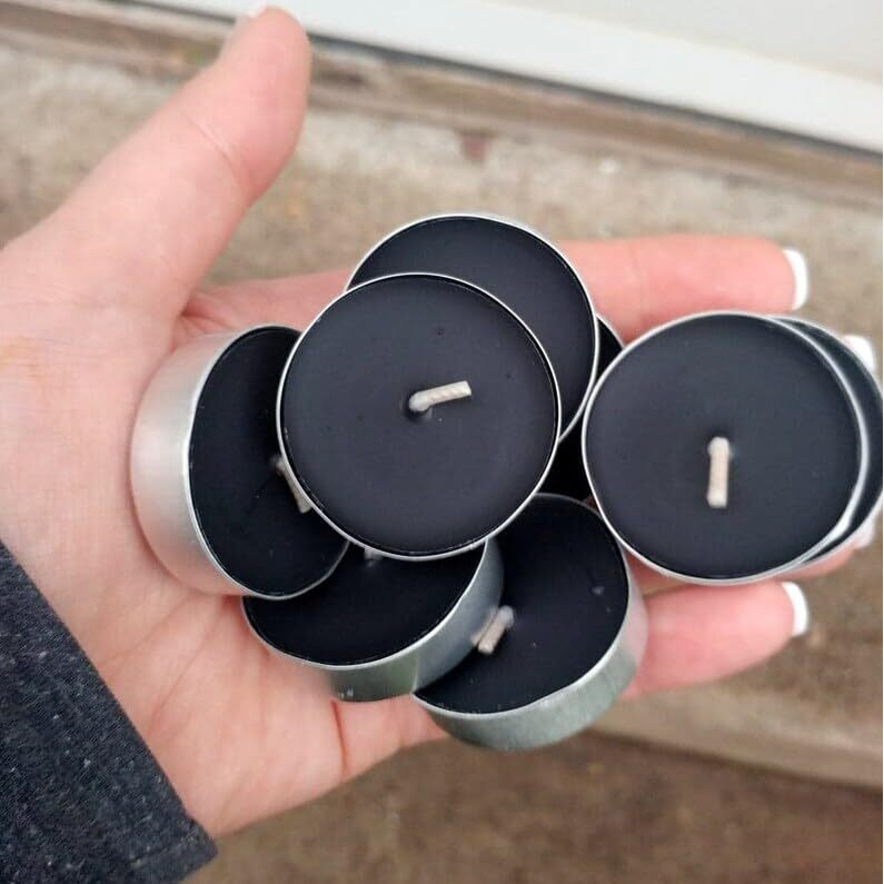 Luces Smokeless Scented 40 Black Tealight t-lite Floating Candle for Decoretion
