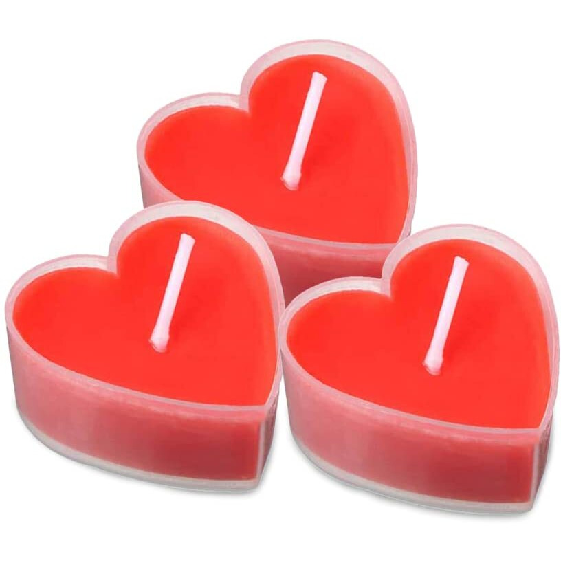Festiko 10 Pcs Heart Shaped Scented Candles, Sweet Romantic Love Heart Shaped Floating Candle for Home Decorations Wedding Birthday Party Celebrations (Red)