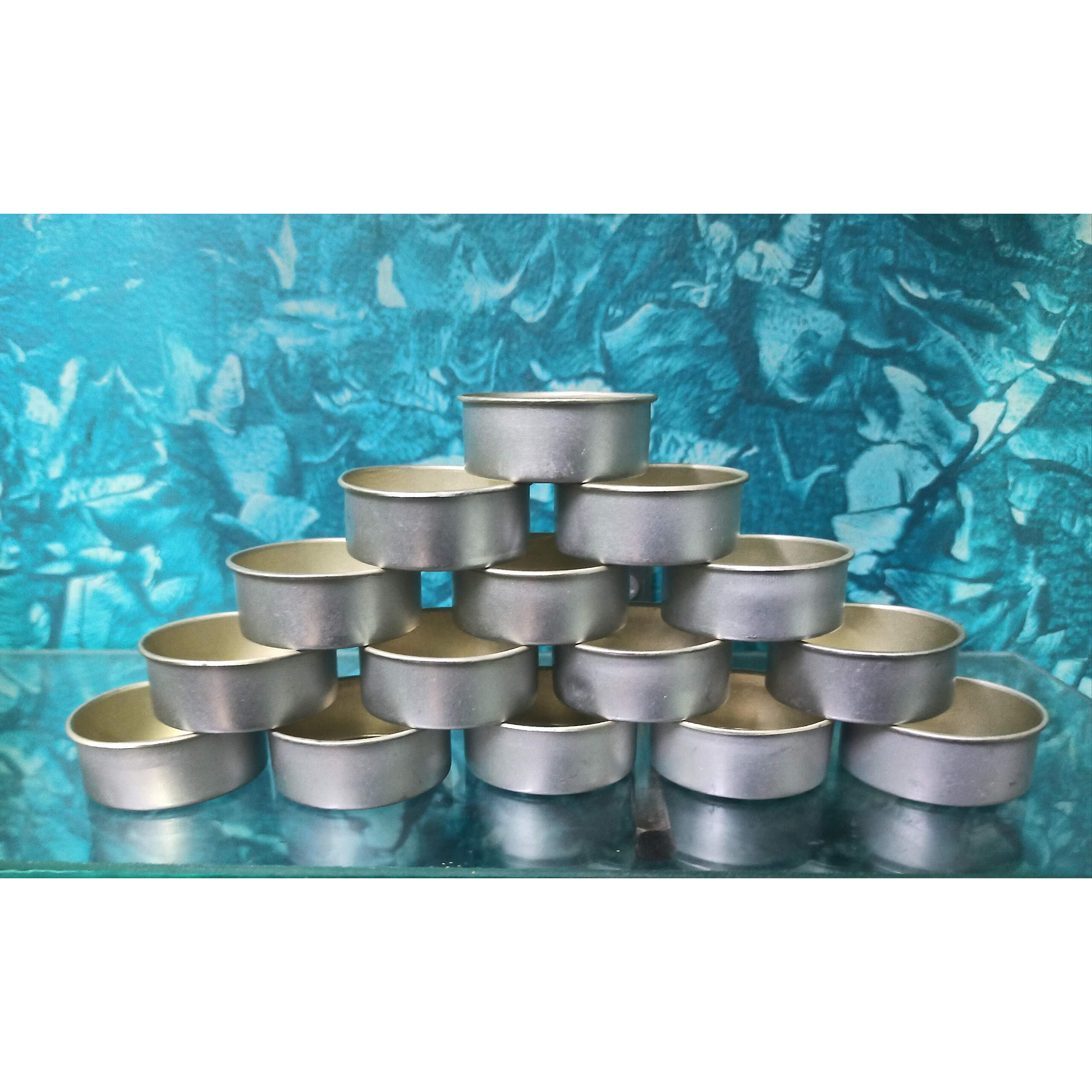 Phobis Tealight Aluminium Cups with Collar Candle Wax Containers 14Gram 38mm Dia x 14mm Height 100 Pieces