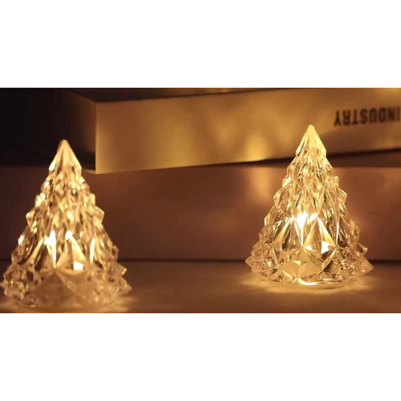 SATYAM KRAFT 2 Pcs Acrylic Crystal Modak Design Flameless and Smokeless Led Tea Light Candle for Gifting,House, Light for Balcony, Room, Birthday, Festival Decoration