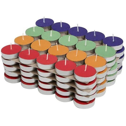 Yathart Multi-Purpose Candles for Home Decorative Smokeless Pack of 50 Pcs Diya Tealight Candle Set (Multicolor, Scented Fragrance, 12gm Wax)