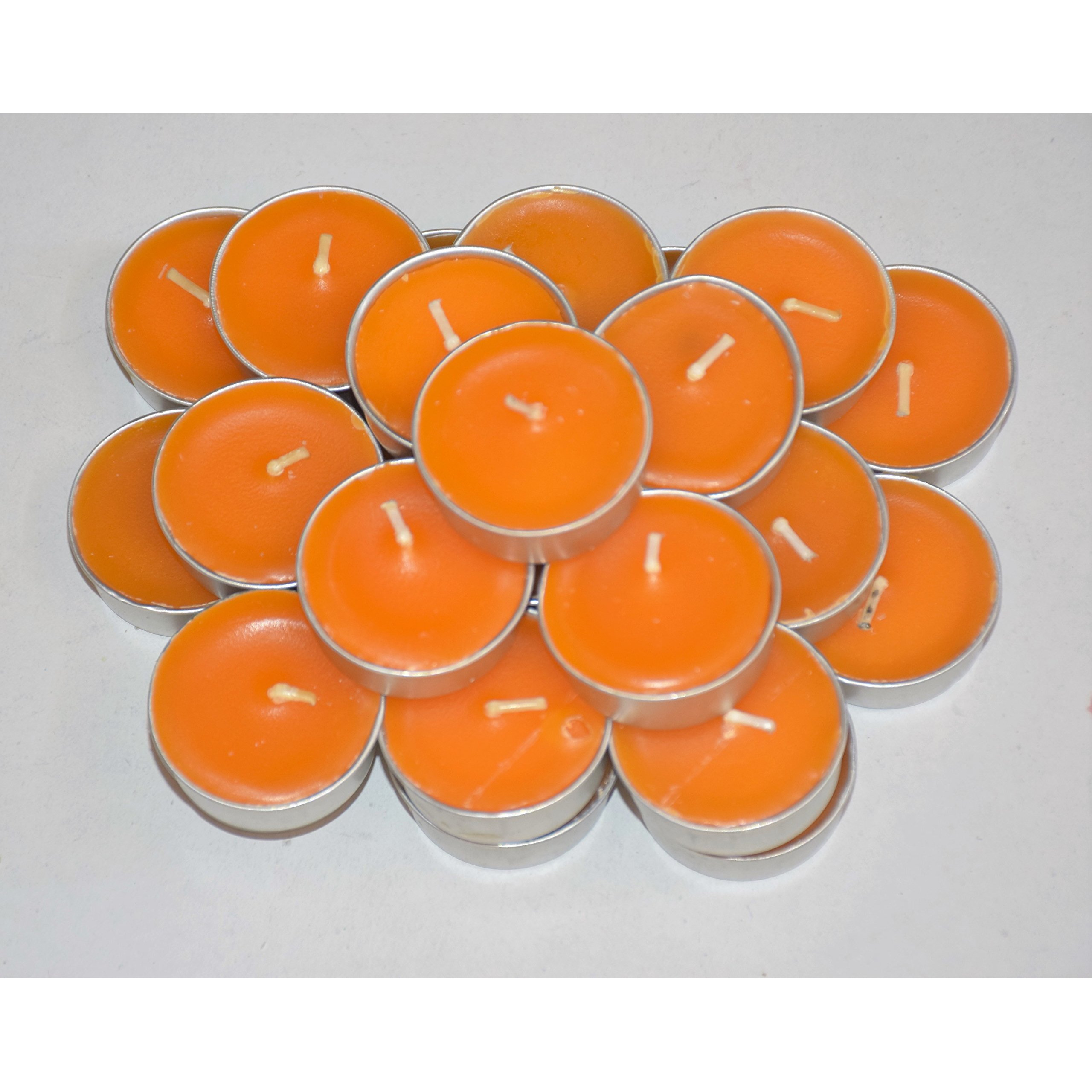 Pure Source India Scented Tea Light Candle (Orange Fragrance) Smokeless Candles Made in India (25 Pcs Candles)