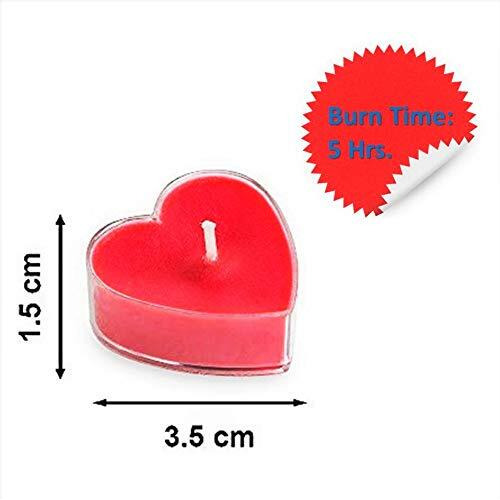 Shraddha Creation Acrylic Heart Wax Romantic Candle, Pack of 25, Rose