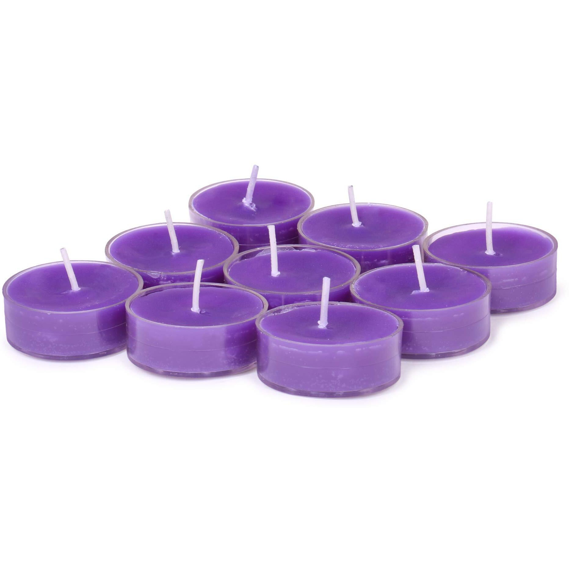 AKH69 Smokeless Scented Acrylic Lavender Tealight Candles | Scented Acrylic Tealight Candle Set of 9 for Home Decoration and Celebrations | Burning Time 3hr-4hr Candle|
