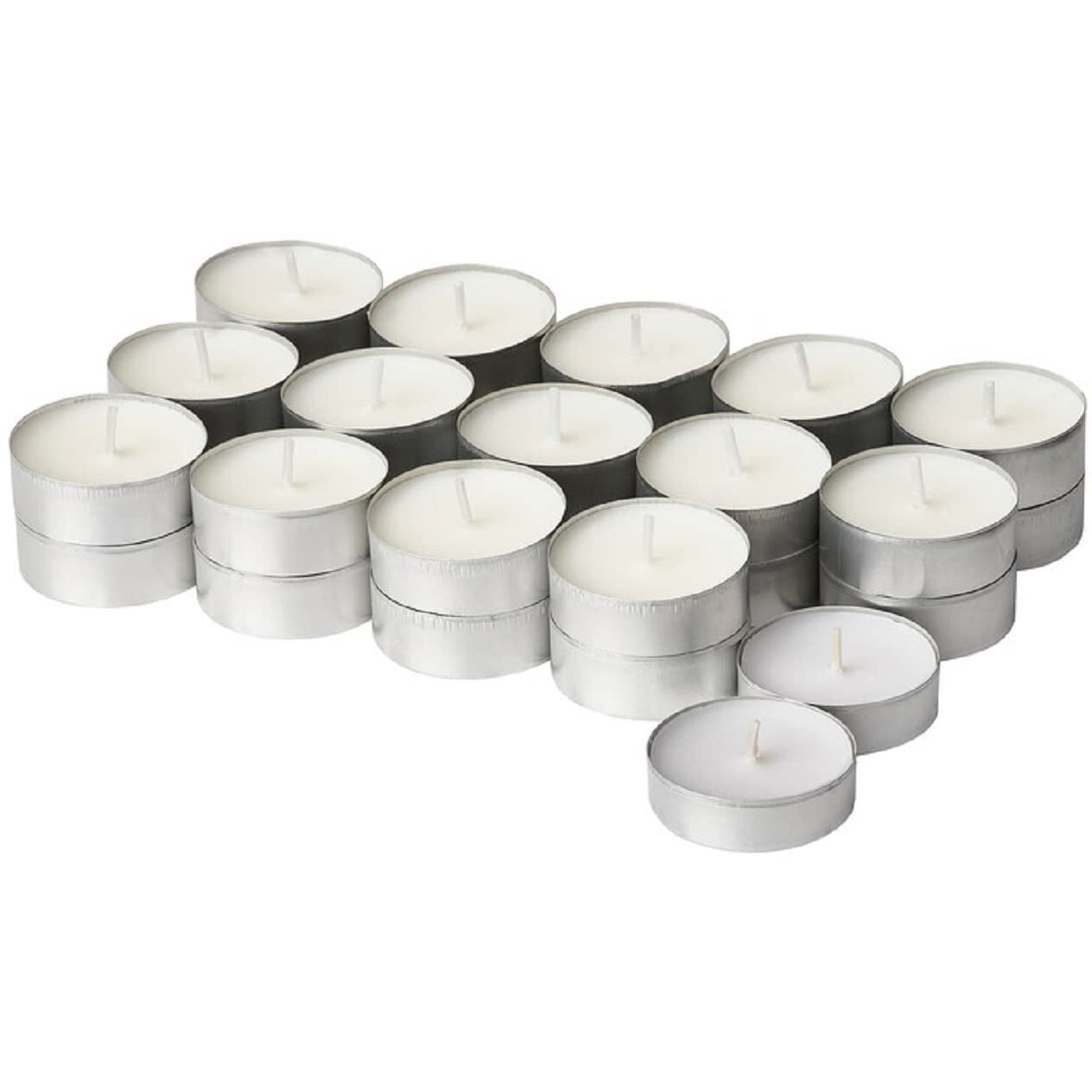 IKEA Little Loved Corner ADLAD Scented Tealight Candle, Scandinavian Woods/White, 3.5 hr (Pack of 60)