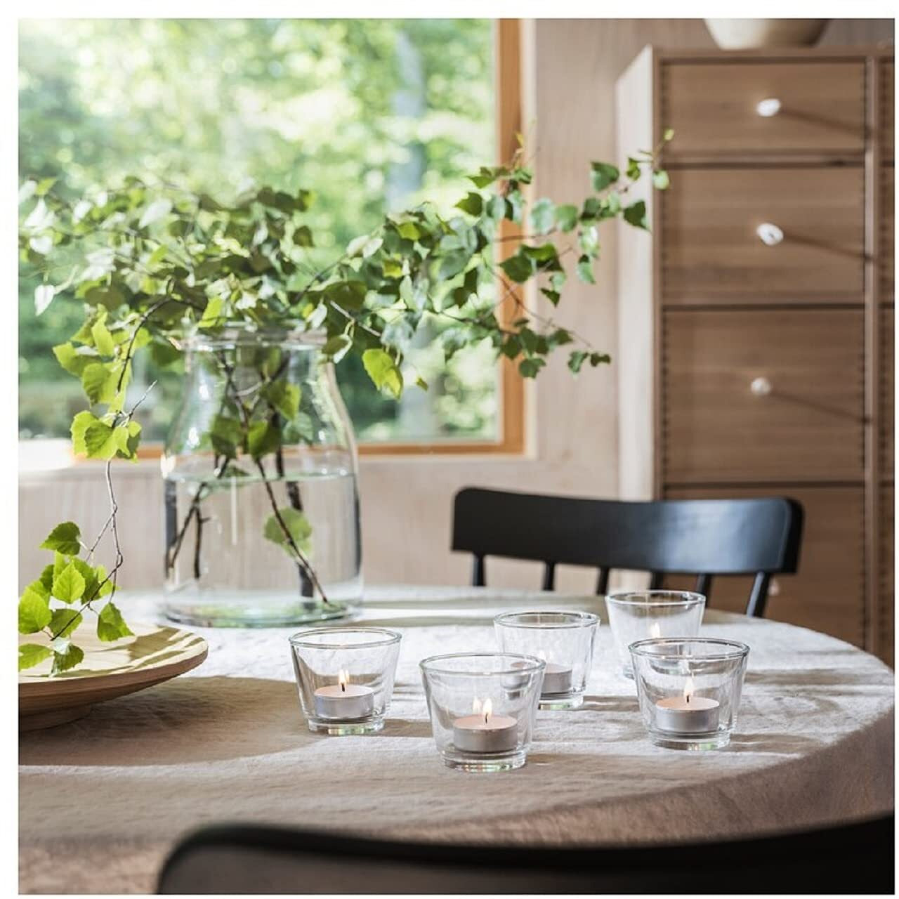 IKEA Little Loved Corner ADLAD Scented Tealight Candle, Scandinavian Woods/White, 3.5 hr (Pack of 60)