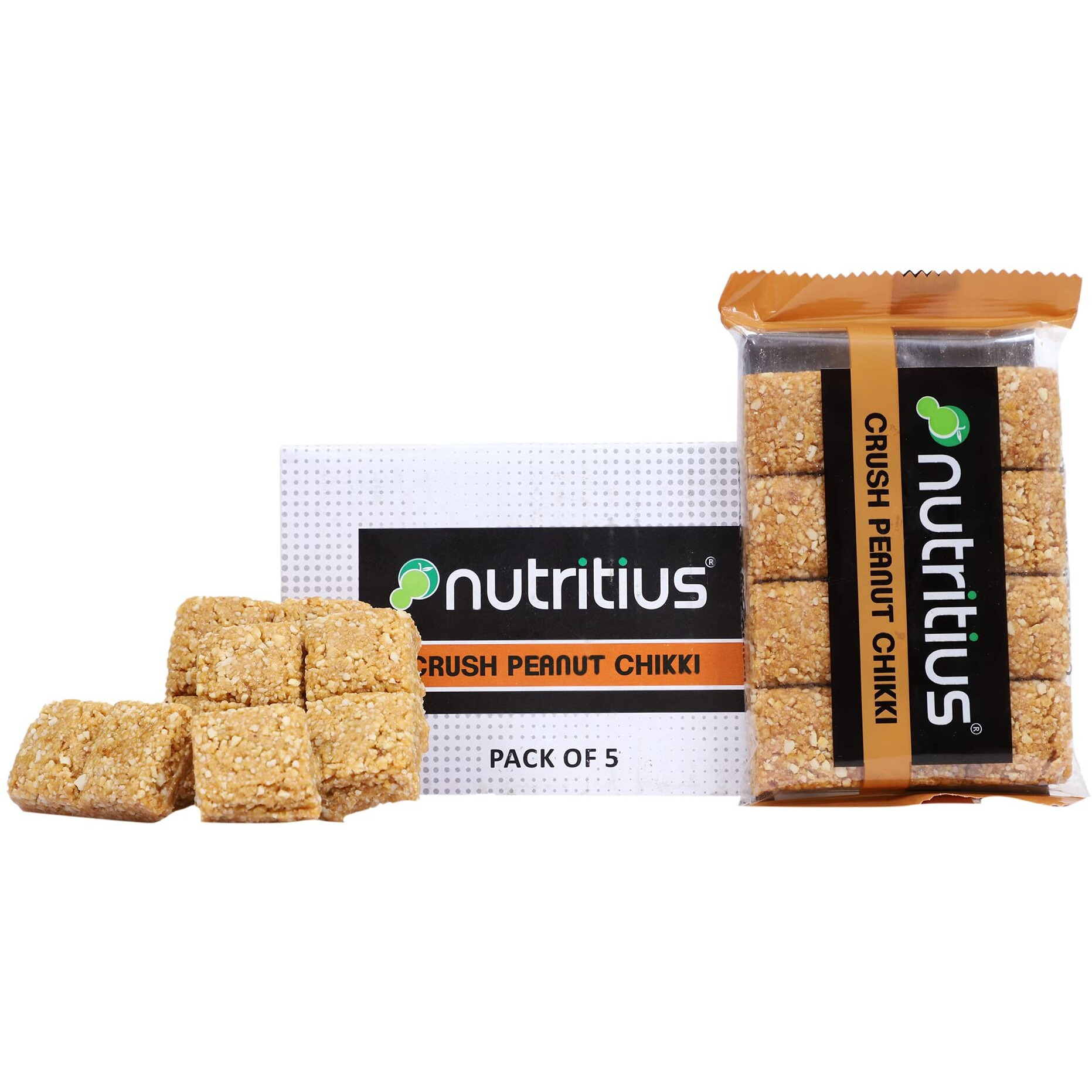 Nutritius Crush Peanut Chikki 120g (Pack of 12) + 1 Free Surprise Chikki (26g) | Peanut Chikki | Gajak | Made with Jaggery | No Glucose Syrup | No Preservatives | Gluten Free | Indian Sweets | Gajak