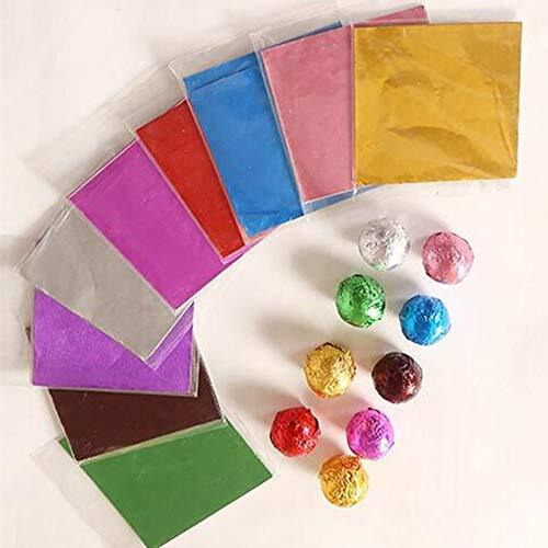 Amit Marketing Chocolate Wrapping Paper I Aluminium Embossed Foil I for DIY Sweets Candies Chocolate Candy Wrappers I Birthday Wedding Shower Party Decor Items I Pack of 250 Pcs - Multicolor
