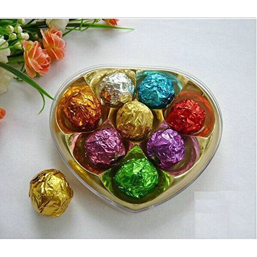 Amit Marketing Chocolate Wrapping Paper I Aluminium Embossed Foil I for DIY Sweets Candies Chocolate Candy Wrappers I Birthday Wedding Shower Party Decor Items I Pack of 250 Pcs - Multicolor