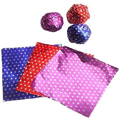 Amit Marketing Chocolate Wrapping Paper I Printed Aluminium Embossed Foil I for DIY Sweets Candies Chocolate Candy Wrappers I Birthday Wedding Shower Party Decor Items  Pack of 250 Pcs