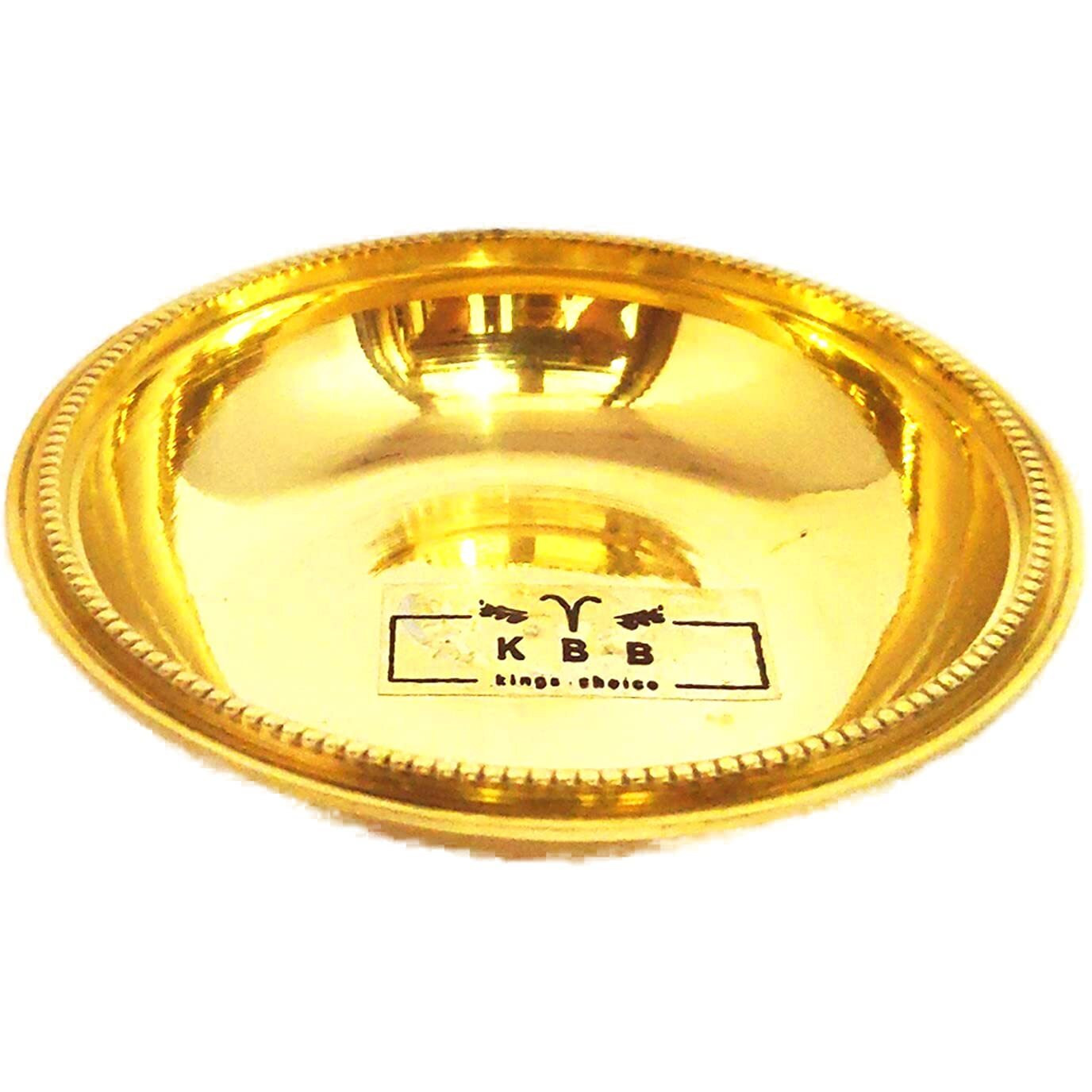 KBB 100% Brass Dana Plain Plate for Sweets Serving | Puja Plate | Krishna Ji Bhog (170 ml) (Diameter- 4.5 INCH. Approxx)