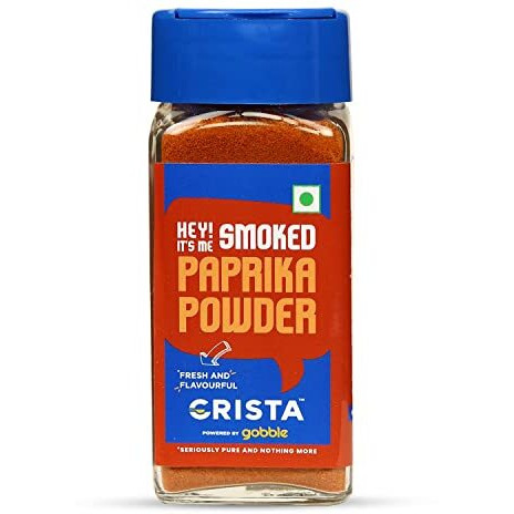 CRISTA Smoked Paprika Powder from Fresh & Flavourful Dried Chillies with Zero added Colours, Fillers, Additives & Preservatives Smoky Flavour & Aroma 45 gms