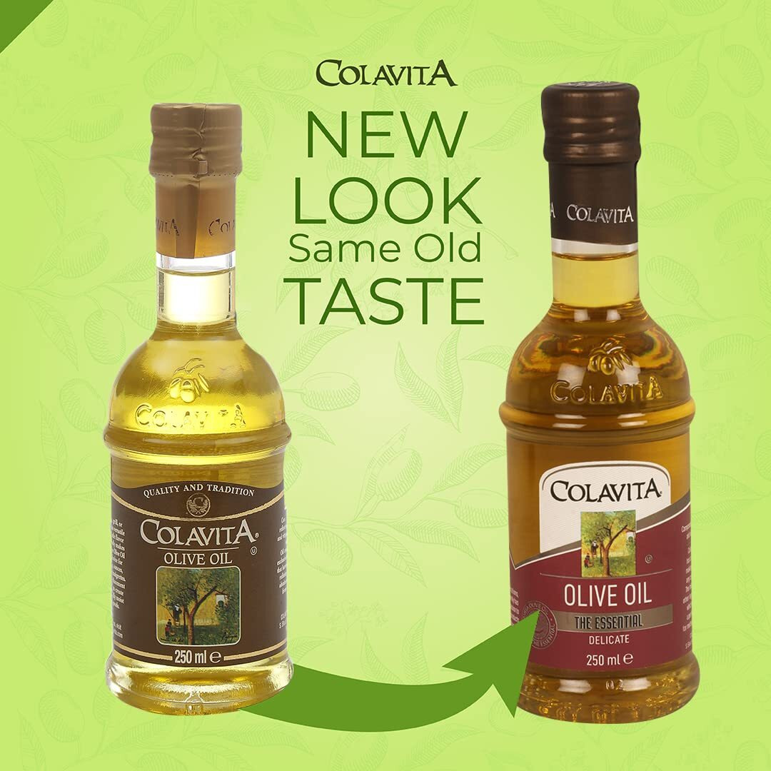 Colavita Italian Pure Olive Oil (250 ml) | Imported from Italy | Premium Olive Oil for Marinades, Sauces, Soups and Vinaigrettes | Timeless Bottle Pack