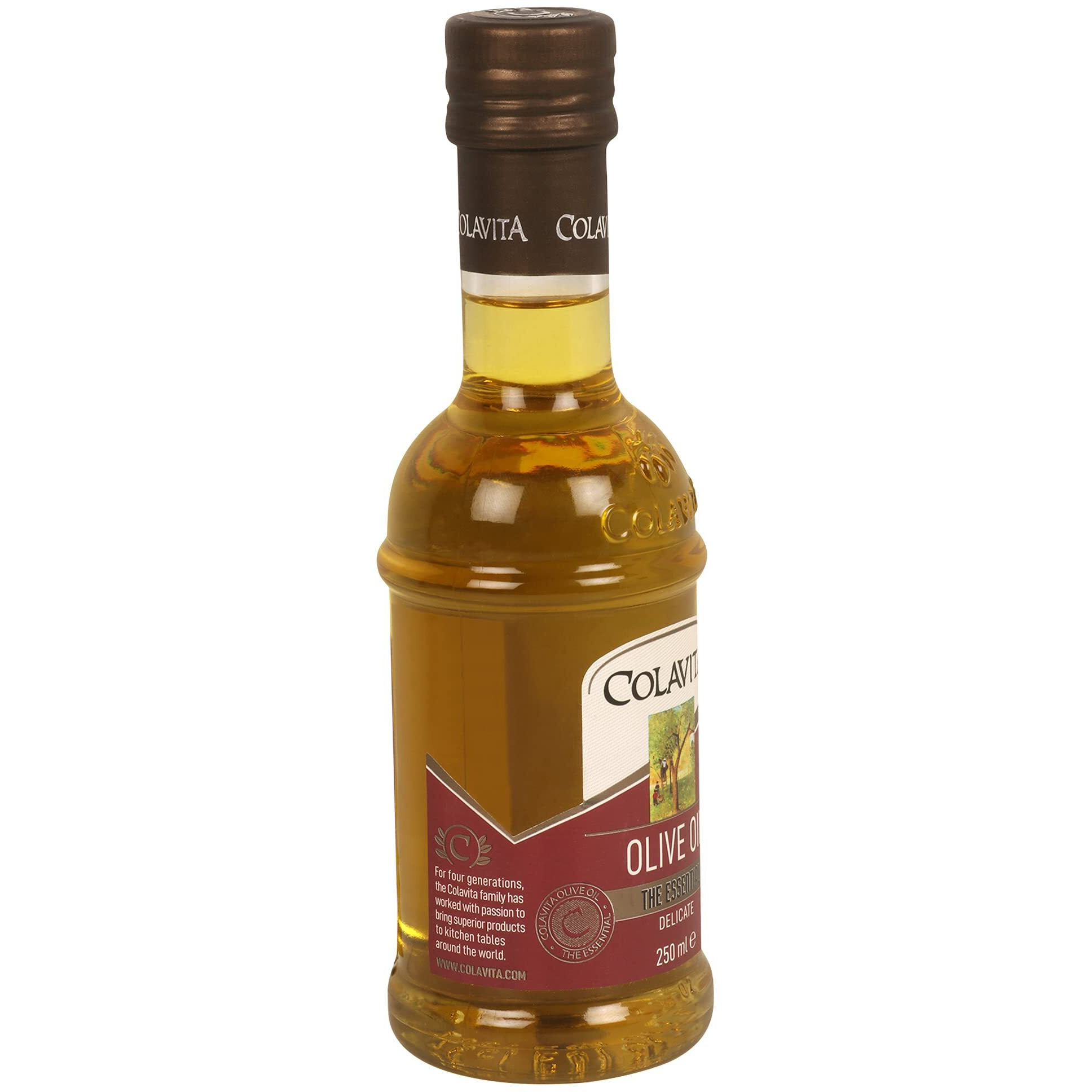 Colavita Italian Pure Olive Oil (250 ml) | Imported from Italy | Premium Olive Oil for Marinades, Sauces, Soups and Vinaigrettes | Timeless Bottle Pack