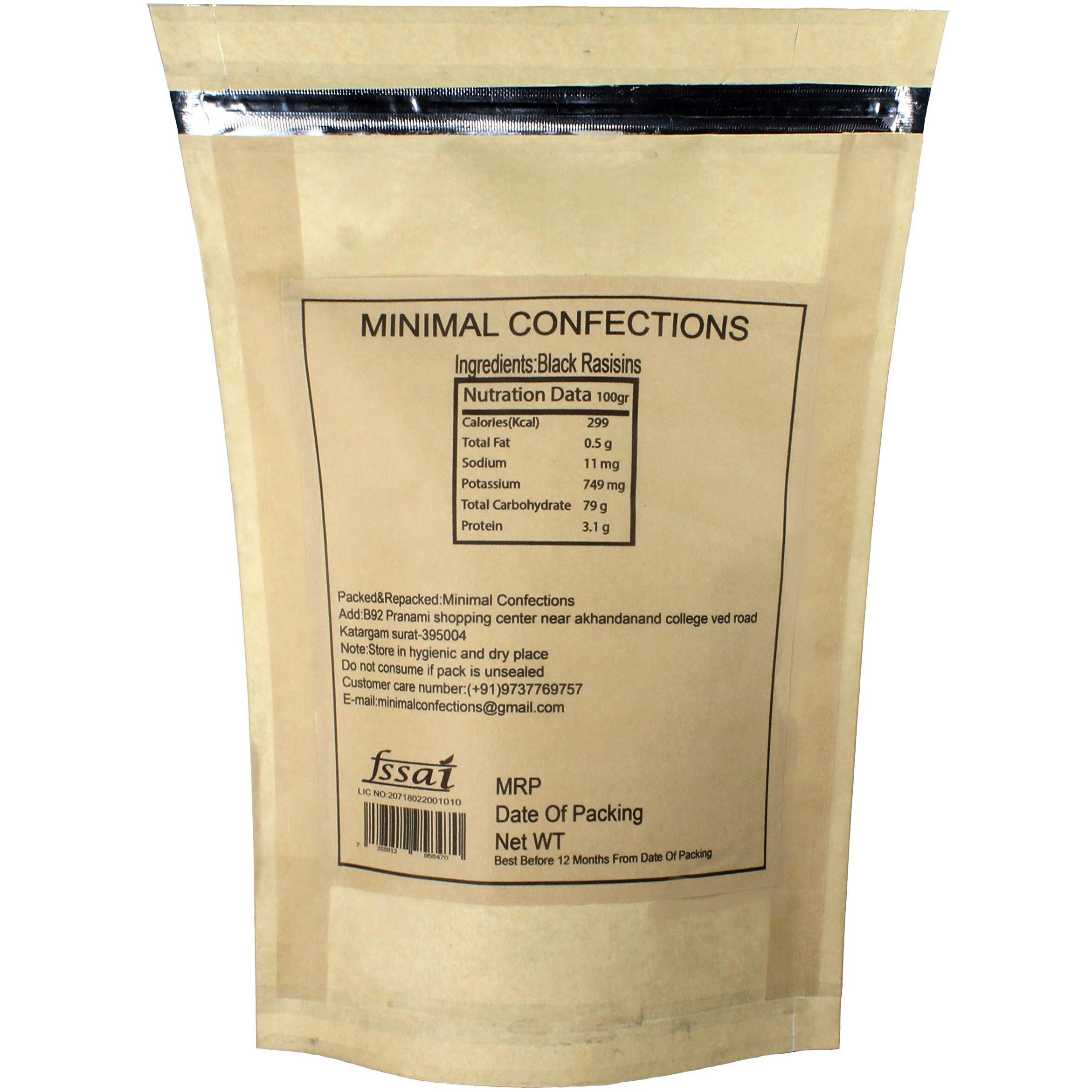 Minimal Dried Black Raisins/Black Kishmish with Seed,250Gr