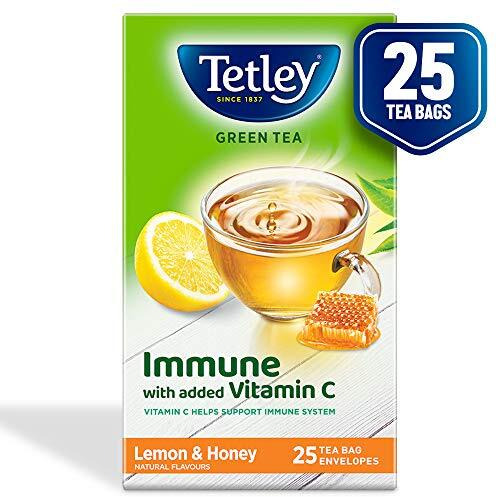 Tetley Green Tea, Lemon And Honey, 25 Tea Bags, 39 Grams