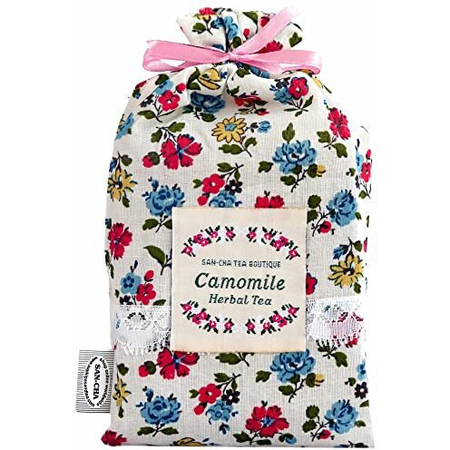 SAN-CHA Tea Boutique Pure Chamomile Herbal Tea Bags, Caffeine Free (Pack Of 15) Pyramid Tea Bags,100% Biodegradable, Plastic Free Tea Bags, Sleep Tea, Bed Time Tea, 20 Gram