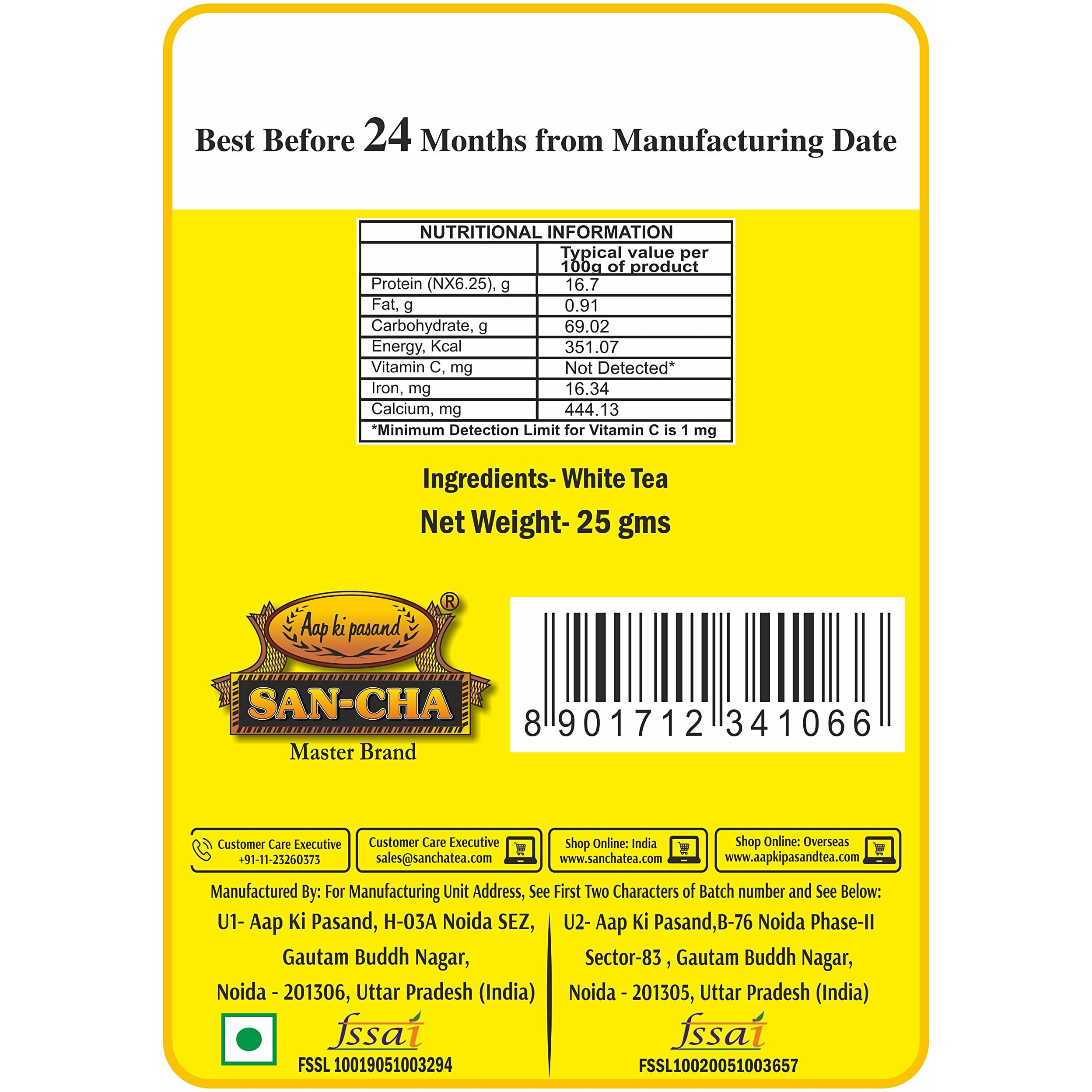 SAN-CHA Tea Boutique,Super White Tea (25X3 Cups),Pure Tea Buds,Worlds Healthiest Tea,Limited Edition White Tea,Silver Needles White Tea,Organic Darjeeling White Tea,Natural Tea, Loose Leaves, 25 Mg