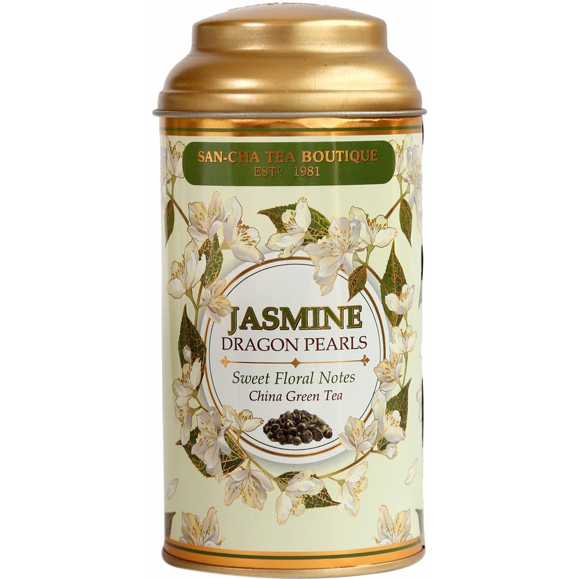 SAN-CHA Tea Boutique, Jasmine Pearls Tea (50Cups+) Dragon Pearls Green Tea, Best Jasmine Tea, Imported From Fujian, China, Jasmine Green Tea, 120 Gram