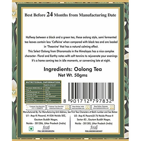 SAN-CHA Tea Boutique, Oolong Tea, 50 Gram Whole Leaf Oolong Tea, Harvested In Himalayas, Semi Fermented Tea Leaves