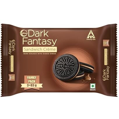 Sunfeast Dark Fantasy Choco Creme Dark Crunch with Smooth Creme, 277.5 g